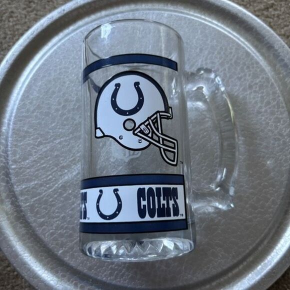 Vintage Baltimore Indianapolis Colts Heavy Glass Mug - Picture 1 of 6
